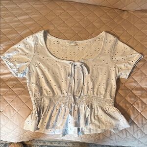 Arizona Jean Company Light Blue Peplum Top